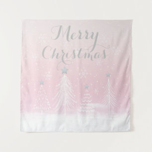 Rosa Weihnachtswunder Wandteppich