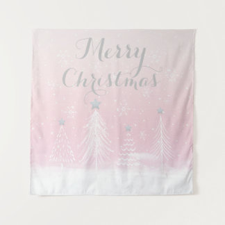 Rosa Weihnachtswunder Wandteppich