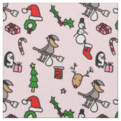 Rosa Weihnachtszeit Stoff (Nahaufnahme)
