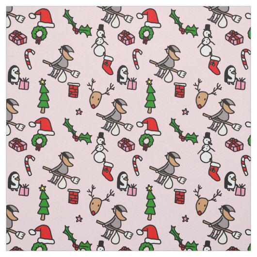 Rosa Weihnachtszeit Stoff (Muster)