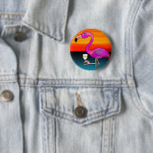 Rosa Wein trinkender Flamingo Button (Beispiel)