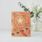 Rosa Wein und Vase Textil Postkarte (Stehend Vorderseite)