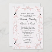 Rosa Weine und Musiknoten Hochzeitsfeiern Einladung (Vorderseite)