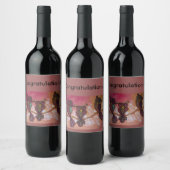 Rosa Weinetikett (Flaschen)