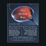 Rosa Weinglas, Weinwerbung/Bar Flyer<br><div class="desc">Rosa Weinglas,  Bar-/Weinkellerei Werbe-Flyer durch den Business Card Store.</div>