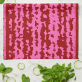 Rosa Weinrot Unregelmäßiges abstraktes Design Geschirrtuch (Gefaltet)