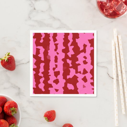Rosa Weinrot Unregelmäßiges abstraktes Design  Serviette (Beispiel)