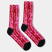 Rosa Weinrot Unregelmäßiges abstraktes Design  Socken (Rechts)