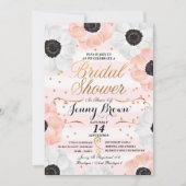 Rosa-Weiß-Anemon-Brautparty Einladung (Vorderseite)