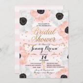 Rosa-Weiß-Anemon-Brautparty Einladung (Vorne/Hinten)