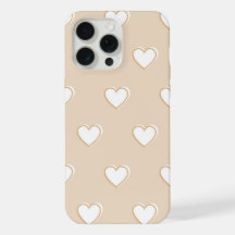 Rosa Weiß Beige Süß Einfaches Herz Muster