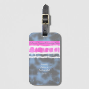 Rosa Weiß & Blau Gefärbte Krawatte Drehung Sway in Gepäckanhänger