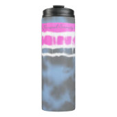 Rosa Weiß & Blau Gefärbte Krawatte Drehung Sway in Thermosbecher (Vorderseite)