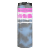 Rosa Weiß & Blau Gefärbte Krawatte Drehung Sway in Thermosbecher (Rückseite)