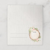 Rosa, weiß, blühend rustikaler Wald elegant Platzkarte (Außenseite Aufgefaltet)