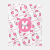 Rosa Weiß Das Fußballfeld ist mein glücklicher Ort Fleecedecke (Vorderseite)