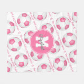 Rosa Weiß Das Fußballfeld ist mein glücklicher Ort Fleecedecke (Vorderseite (Horizontal))