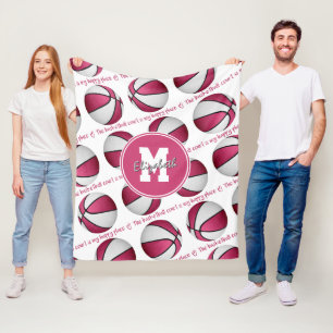 Rosa Weiß Der Basketballplatz ist mein glücklicher Fleecedecke