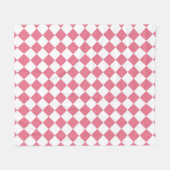 Rosa Weiß Diamant Schachbrettmuster Fleecedecke (Vorderseite (Horizontal))