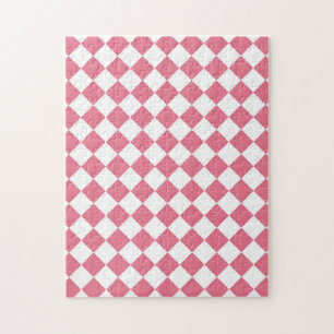 Rosa Weiß Diamant Schachbrettmuster Puzzle