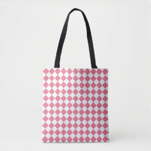 Rosa Weiß Diamant Schachbrettmuster Tasche