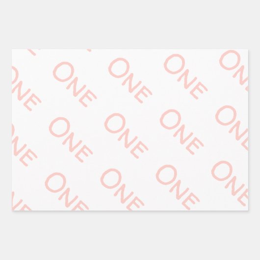 Rosa weiß ein Jahr alt Geschenkpapier Set (Vorderseite 3)