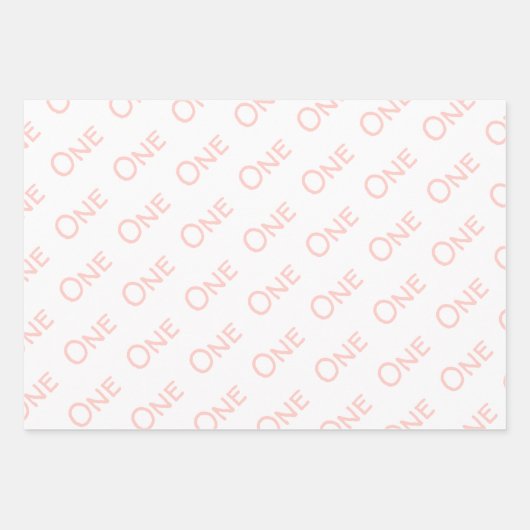 Rosa weiß ein Jahr alt Geschenkpapier Set (Vorderseite 2)