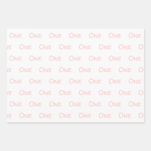 Rosa weiß ein Jahr alt Geschenkpapier Set (Vorderseite)