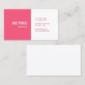 Rosa Weiß Elegantes Minimalistisches modernes Temp Visitenkarte (Vorne/Hinten)