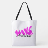 Rosa Weiß Frau Gifts Gastgeschenk Monogramme Niedl Tasche (Rückseite)