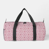 Rosa, weiß Geometrisch Nahtloses Muster Duffle Bag (Rückseite)
