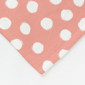 Rosa, weiß gepunktetes Muster, Monografie Fleecedecke (Ecke)