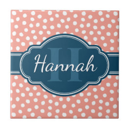 Rosa, weiß gepunktetes Muster, Monografie Fliese