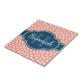 Rosa, weiß gepunktetes Muster, Monografie Fliese (Seite)