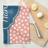 Rosa, weiß gepunktetes Muster, Monografie Geschirrtuch (Viertel Falte)