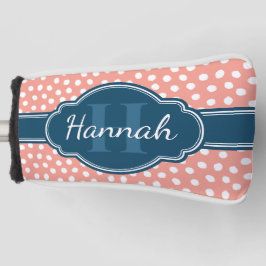 Rosa, weiß gepunktetes Muster, Monografie Golf Headcover