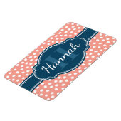 Rosa, weiß gepunktetes Muster, Monografie Magnet (Linke Seite)