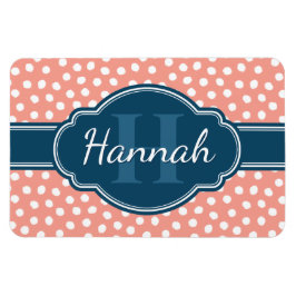 Rosa, weiß gepunktetes Muster, Monografie Magnet