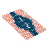 Rosa, weiß gepunktetes Muster, Monografie Magnet (Rechte Seite)