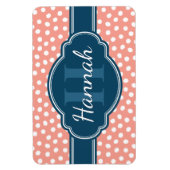 Rosa, weiß gepunktetes Muster, Monografie Magnet (Vertikal)