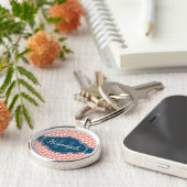 Rosa, weiß gepunktetes Muster, Monografie Schlüsselanhänger (Seite)