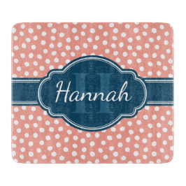 Rosa, weiß gepunktetes Muster, Monografie Schneidebrett