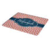 Rosa, weiß gepunktetes Muster, Monografie Schneidebrett (Ecke)