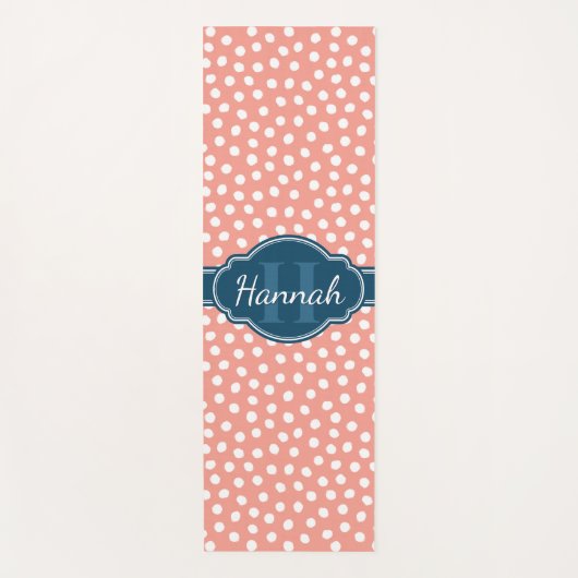 Rosa, weiß gepunktetes Muster, Monografie Yogamatte (Vorderseite)