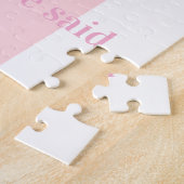 Rosa & Weiß gestreift Sie sagte Ja! Farben Puzzles (Seite)