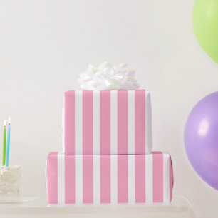 Rosa-weiß gestreiftes Geschenkpapier vertikal