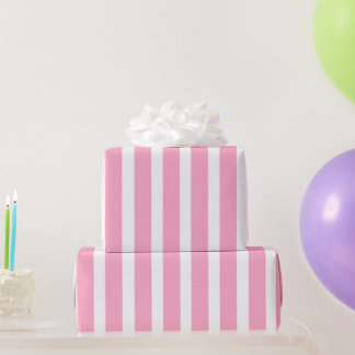 Rosa-weiß gestreiftes Geschenkpapier vertikal