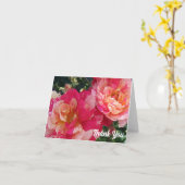 Rosa weiß gestrichene Rose Vielen Dank Note Card Karte (Gelbe Blume)