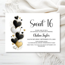 Rosa Weiß Gold Herz Thema Sweet 16 Geburtstag