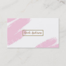 Rosa Weiß & Gold Moderner Minimaler Rosa Pinsel